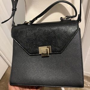 Dune London black handbag W/ top handle and adjustable crossbody strap MSRP $109